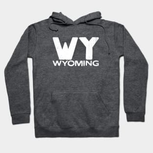 WY Wyoming Vintage State Typography Hoodie